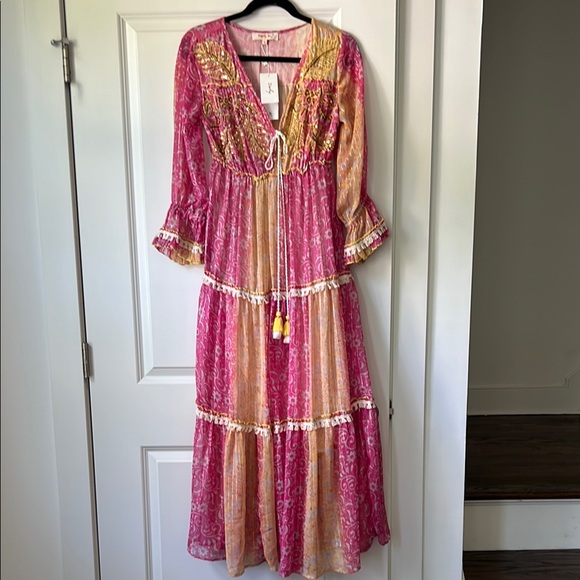 Pink and Gold Boho Maxi - Picture 2 of 7